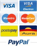 Carte abilitate: VISA, VISA Electron, Mastercard, Postepay, Carta Aura, Paypal